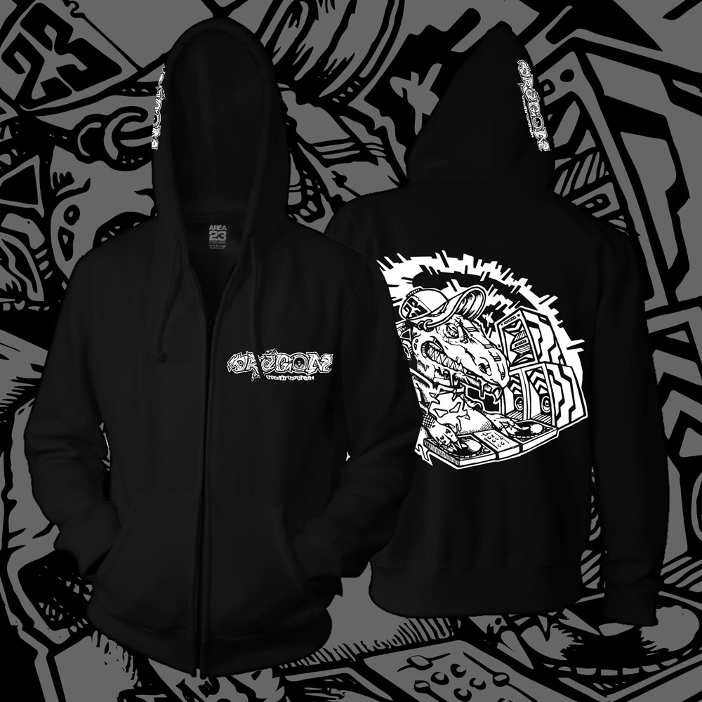 Unisex mikina se zipem Dragon Sound -Ještěr